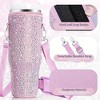 BABYYER Bling Water Bottle Holder, Rhinestones Water Bottle Sling Bag Stanley Cup Accessories with Lid Covers for Stanley 40 oz Tumbler - 3 of 4