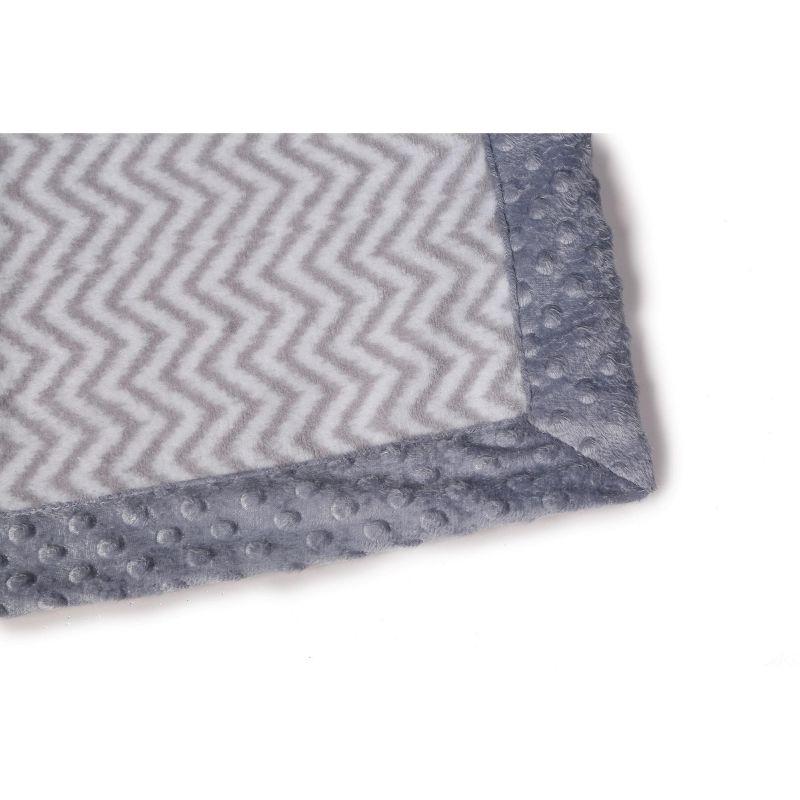Bacati - Grey Chevron with Solid Border Blanket (Grey Chevron/Grey Border), 4 of 5