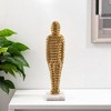 HomeRoots 21" Gold And White Aluminum And Marble Mummy Tabletop Sculpture - 2 of 4