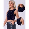 INSPIRE CHIC Women's Sequin Crop Round Neck Sleeveless Sparkly Glitter Club Party Tank Top - 2 of 4