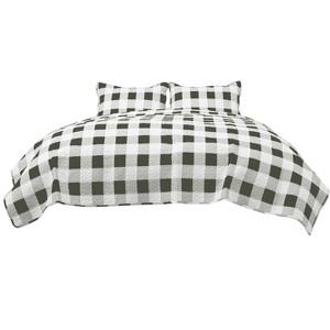 Buffalo Check Quilt Set F/Q - Grey/White - 1 of 1