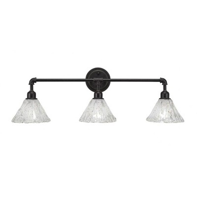Toltec Lighting Vintage 3 - Light Vanity in  Dark Granite with 7" Italian Ice Shade