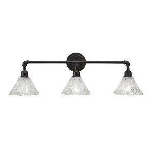 Toltec Lighting Vintage 3 - Light Vanity in  Dark Granite with 7" Italian Ice Shade - 1 of 1