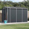 vidaXL Anthracite Garden Shed - Spacious Galvanized Steel Outdoor Storage Unit - 75.2"x118.1"x78" with Convenient Door Handles and Air Vents - 2 of 4