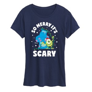 Women's - Monsters Inc - So Merry Its Scary Short Sleeve Graphic T-Shirt - 1 of 4