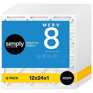 Simply Air Filters, MERV 8, 12 Pack, Furnace Air Filter for HVAC - 1 of 4