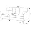 TiramisuBest 74" Upholstered Tufted Sofa with Wooden Base Frame, Beige Microfiber Fabric - 2 of 4