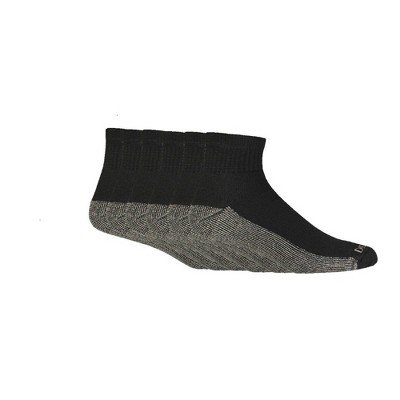 Dickies Men's Dri-Tech Quarter Socks 6pk - Black 10-12: Ankle Height, Tagless Design