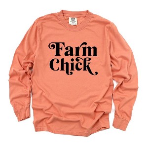 Simply Sage Market Women's Farm Chick Long Sleeve Garment Dyed Tee - 1 of 3