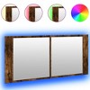 vidaXL Led Mirror Cabinet Smoked Oak Engineered Wood, Glass Large - 2 of 4