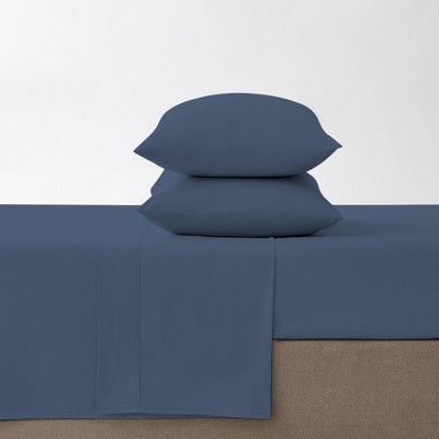 Full Navy Cotton Percale Sheet Set for Kids
