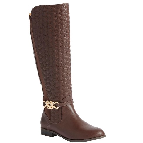 The Janis Wide Calf Leather Boot