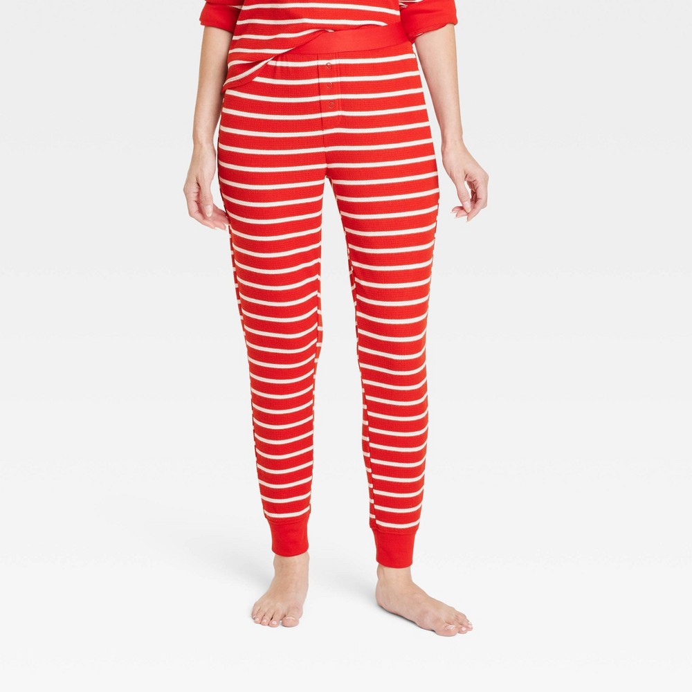 Women's Striped Matching Family Thermal Pajama Pants - Wondershop™ Red XXL