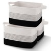 Cheer Collection Cotton Rope Storage Baskets – Set of 3 Durable Woven Bins for Laundry, Toys, Towels for Home Organizing - 2 of 4