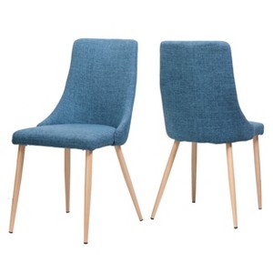 Set of 2 Sabina Mid Century Dining Chairs Muted Blue - Christopher Knight Home