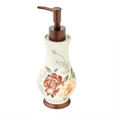 Holland Floral Antique Bronze Ceramic Soap Dispenser