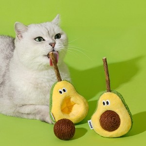 ZEZE Avocado Sisal Rope Ball Cat Toy-Yellow - 1 of 4