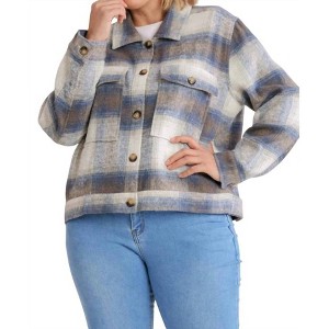 Women's Brushed Twill Cropped Shacket -plus - umgee - 1 of 4