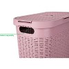 Mind Reader 40 Liter Slim Laundry Basket, Hamper with Cutout Handles, Washing Bin, Dirty Clothes Storage, Bathroom, Bedroom, Closet, Pink - 4 of 4