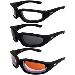 3 Pairs of Global Vision Eyewear Kickback Safety Motorcycle Glasses - 1 of 4