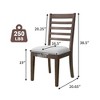 Set of 2/4 Farmhouse Dining Chairs Upholstered Dining Chairs Armless Chairs with High Ladder Back, Natural/Brown+Beige-ModernLuxe - 4 of 4
