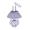 MyKids-USA Baby Girl Plaid Pattern Sling Tops Combo Polka Dot Shorts With Handband Sets - 2 of 3