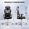 Ergonomic Office Chair with Adjustable Lumbar Support, High-Back Mesh Desk Chair, 3D Armrests & Headrest, Swivel Task Chair for Home Office - 2 of 4