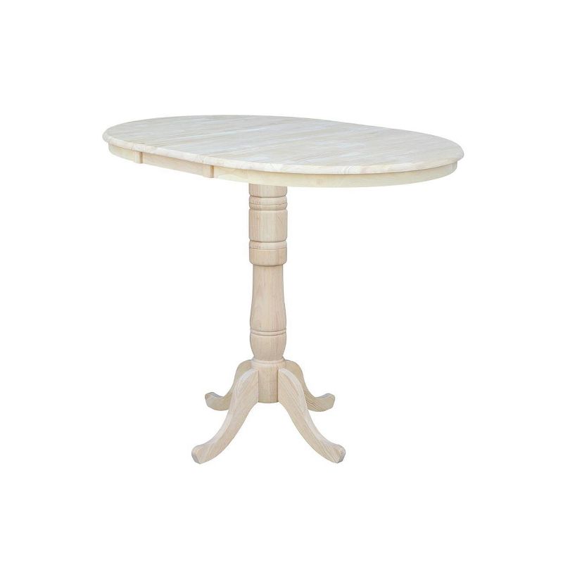 36" Round Extendable Table with 12" Drop Leaf Unfinished - International Concepts, 5 of 10