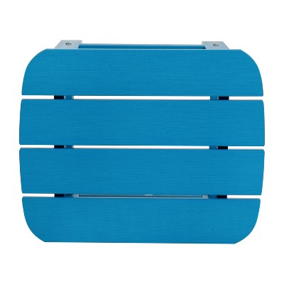 Blue Poly Resin Rectangular Adirondack Side Table