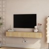 Kumasinova 68.8" Modern Floating TV Console for TV up to 65",Wall Mounted MDF TV Stand with LED Lights&Charging Station for Living Room - 2 of 4