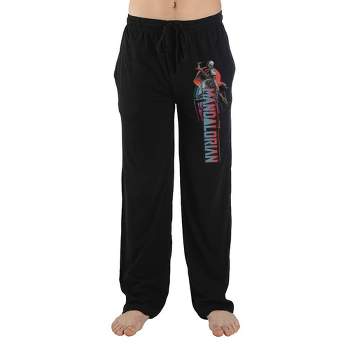 Mens Black Star Wars Mandalorian TV Series Sleep Pajama Pants