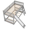 CAVINAS Full over Full Bunk Bed Pine Bed Frame with Convertible Ladder and Slide, Guardrail for Bedroom - 3 of 4