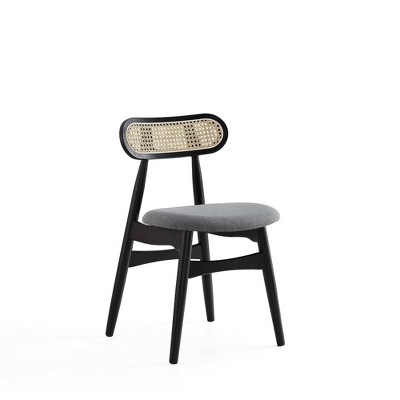 High Gray Wood and Cane Side Chair