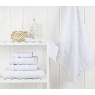 White Heavyweight Turkish Cotton 6-Piece Towel Set