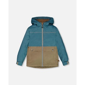 Deux par Deux Boy Colorblock Mid-Season Jacket Neutral Blue and Taupe - 1 of 4