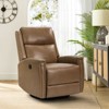 Hilario Fall 30.31''Wide Genuine Leather Swivel Rocker Recliner  Deal of the day | ARTFUL LIVING DESIGN - 3 of 4