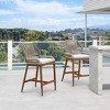 PURPLE LEAF Patio Sunbrella Bar Stools Set of 2 Handwoven Wicker Bar Height Stool Modern Aluminum Outdoor Wicker Barstools with Back and Cushion - 2 of 4