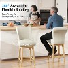 Dyonery Solid Wood Swivel Counter Upholstered Bar Stool 26.8" Height Set of 2 Barstools with Back & Arms for Kitchen Island,Home Bar - 4 of 4