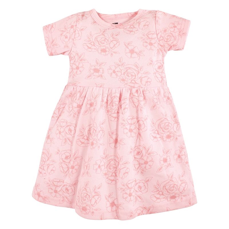 Hudson Baby Infant and Toddler Girl Cotton Dresses, Bunny Floral, 5 of 6