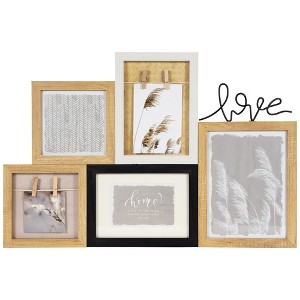 Northlight Wooden "Love" Wall Collage Photo Frame - 20.75" - Beige and Black - 1 of 4