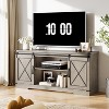 Farmhouse TV Stand for TVs Up to 65", Rustic Entertainment Center with Sliding Barn Doors, Storage Cabinets & Adjustable Shelf, Media Console - 2 of 4