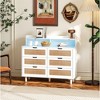 Vynxaria 6-Drawers Rattan Storage Cabinet Rattan Drawer with LED Lights and Power Outlet,for Bedroom,Living Room,White - 2 of 4