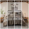 5Pcs Comforter Set Southwestern Lodge Bedding with Embroidered Pillows, All Season Herringbone Polyester - 4 of 4