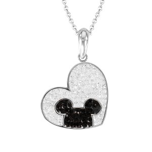 Disney Mickey Mouse Stainless Steel Crystal Heart Necklace, Official License - 1 of 4