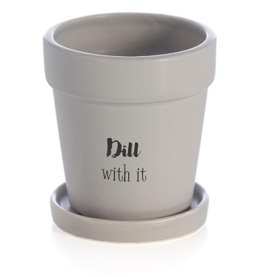 "Dill With It" Planter  - Gray - Shiraleah
