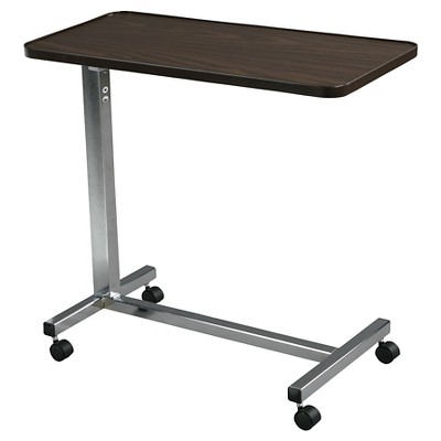 Drive Medical Non Tilt Top Overbed Table, Chrome