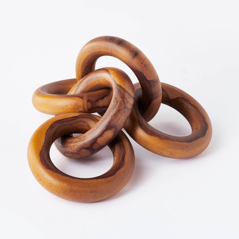 2.5&#34; x 17&#34; Decorative Teak Wood Chain Figurine - Threshold&#8482; designed with Studio McGee, 1 of 9