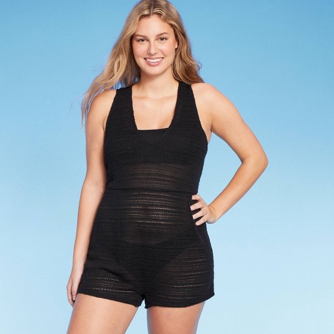 Women's Mesh Long Sleeve Swimsuit Cover Up - Wild Fable™ Black : Target