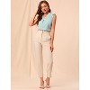 INSPIRE CHIC Women's Ruffled Sleeveless Work Business Vintage Blouses - 3 of 4