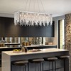 Siljoy Rectangle Chandeliers for Dining Room, 10 Lights Modern Linear Crystal Chandeliers, Pendant Lighting Fixture for Kitchen Island- L47 inch - 2 of 4